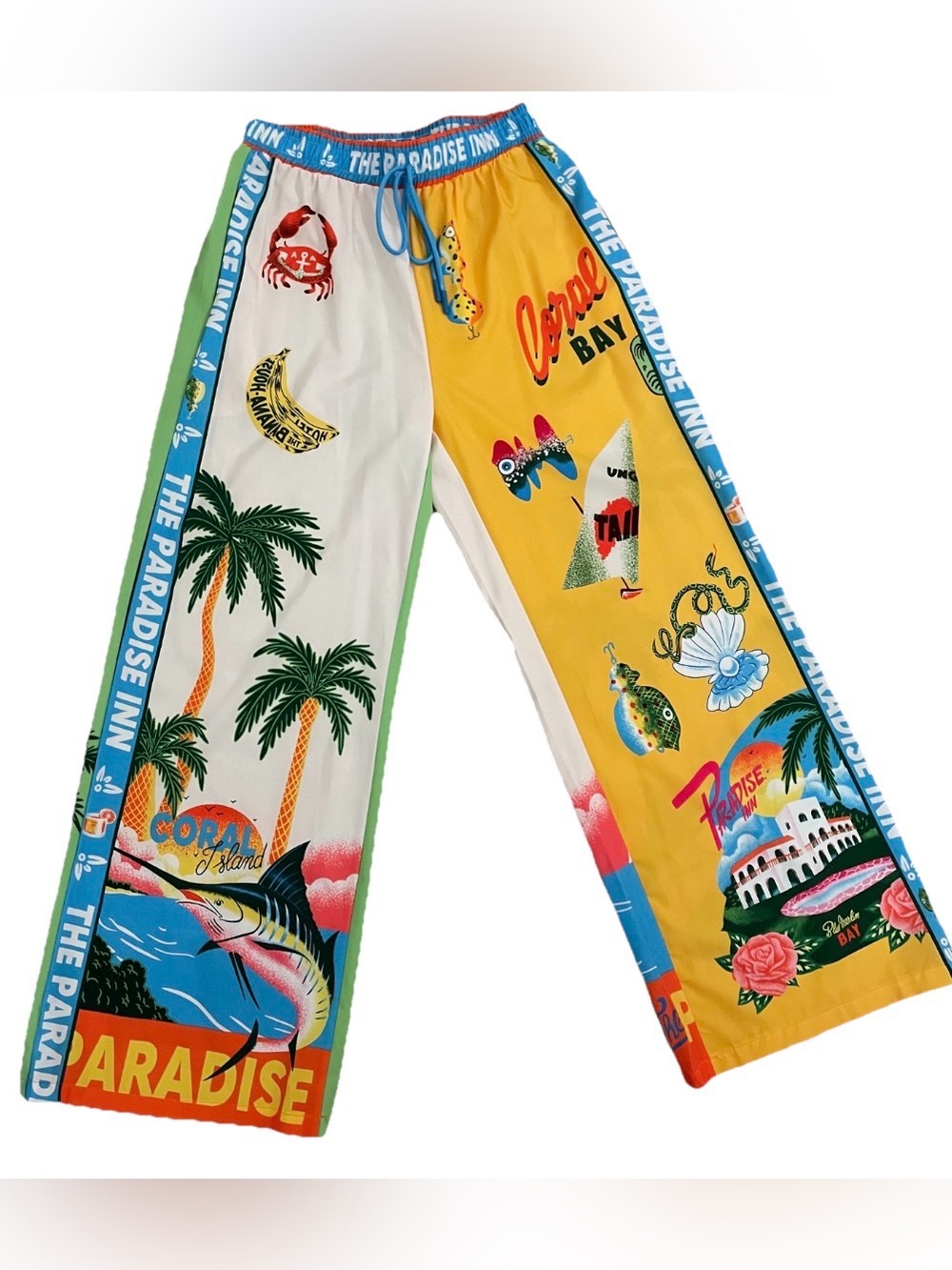 Tropical PARADISE Flowy NWOT Scenic RESORT PANTS Size Medium